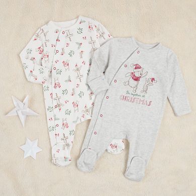 Cool Club, Pijama tip salopeta pentru baieti, gri, ecru, imprimeu Winnie the Pooh, set 2 buc.