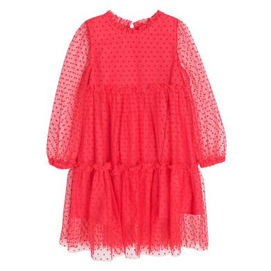 Cool Club, Rochie cu maneca lunga pentru fete, rosu