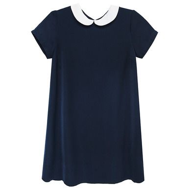 Cool Club, Rochie cu maneca scurta pentru fete, bleumarin, cu guler