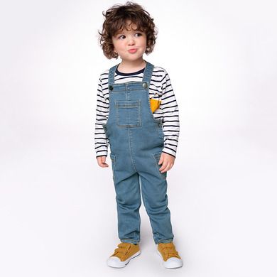 Cool Club, Salopeta de blugi pentru baieti, denim, cu buzunare