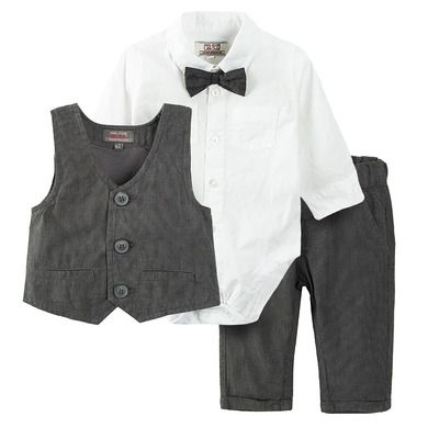 Cool Club, Set pentru baieti, body-camasa cu maneca lunga, vesta, pantaloni din material textil, papion, mix