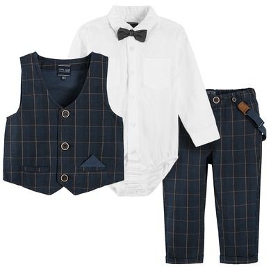 Cool Club, Set pentru baieti, Body cu maneca lunga, Papion, Vesta, Pantaloni din material textil, mix de culori