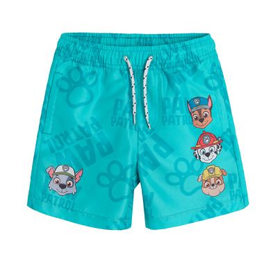 Cool Club, Sorturi de baie pentru baieti, turcoaz, imprimeu Paw Patrol