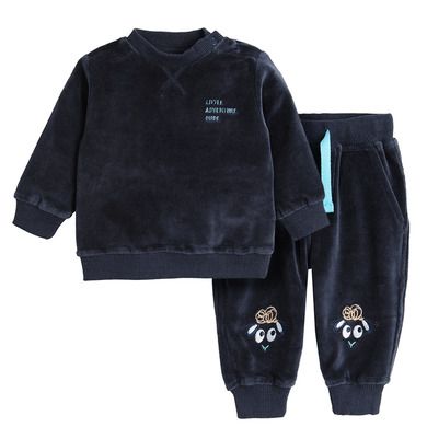 Cool Club, Trening pentru baieti, velur, bleumarin, imprimeu Little adventure dude