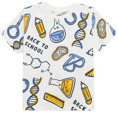 Cool Club, Tricou pentru baieti, ecru, imprimeu Back to school
