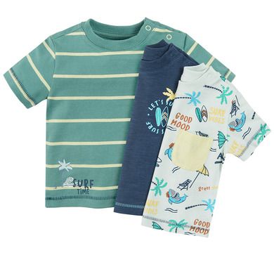 Cool Club, Tricou pentru baieti, mix de culori, imprimeu de vacanta, set 3 buc.