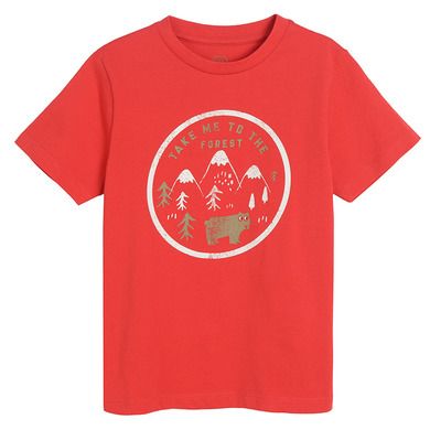 Cool Club, Tricou pentru baieti, rosu, imprimeu Take me to the forest
