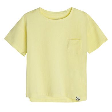 Cool Club, Tricou pentru fete, galben, cu buzunar