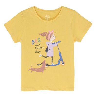Cool Club, Tricou pentru fete, galben, imprimeu Best day everyday