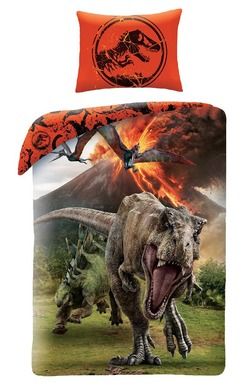 Jurassic World, set lenjerie de pat single, 140-200 cm + 70-90 cm