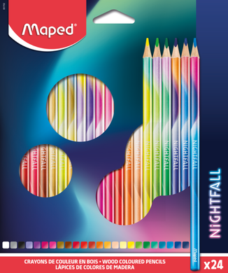 Maped, Nigfhfall, creioane colorate, triunghiulare, 24 culori