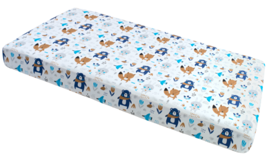 Medi Partners, Boho Animals, cearceaf cu elastic, bej, 60-120 cm