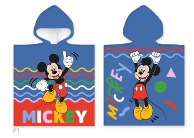 Mickey Mouse, prosop tip poncho cu gluga, 50-110 cm