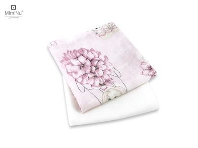 MimiNu, Iepurasii veseli, scutec textil din finet, 2 buc.