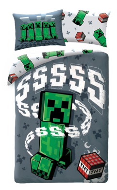 Minecraft, set lenjerie de pat single, 140-200 cm