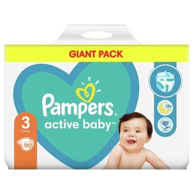 Pampers Active Baby, scutece marimea 3, 6-10 kg, 90 buc.
