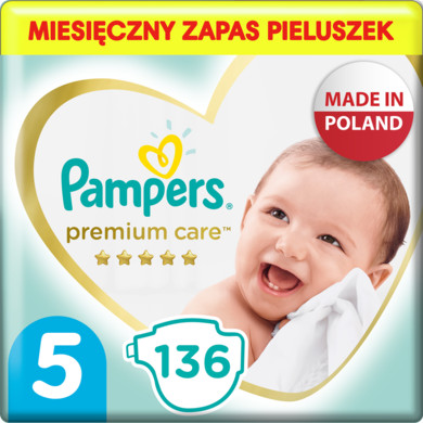 Pampers Premium Care, scutece marime 5, 11-16 kg, 136 buc.
