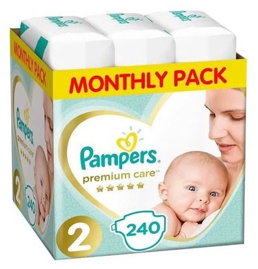 Pampers Premium Care, XXL Box, scutece marimea 2, 4-8 kg, 240 buc.