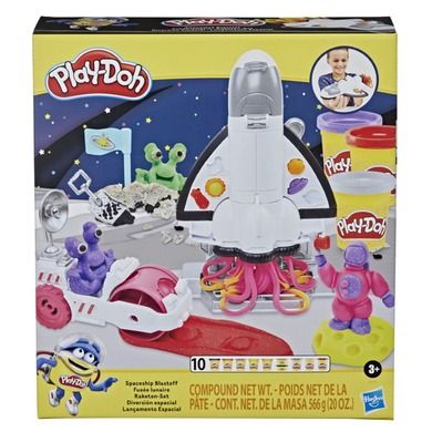 Play-Doh, Spaceship Blastoff, 10 cutie si accesorii, set creativ