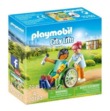 Playmobil, City Life, Pacient in scaun cu rotile, 70193