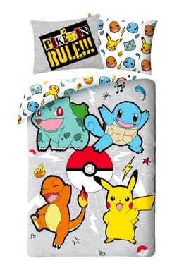 Pokemon, set lenjerie de pat single, 140-200 cm