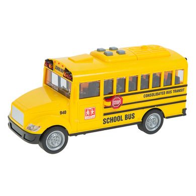 Smiki, Autobuz scolar, vehicul cu lumini si sunete, 1:20, 20 cm