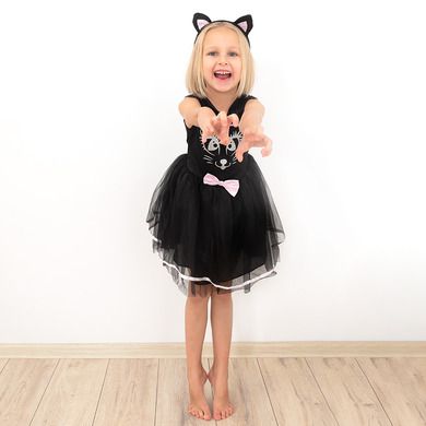 Smiki, Pisicuta, rochita, costum pentru copii, negru
