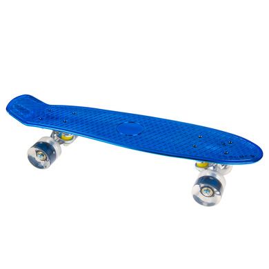 Smiki, placa skateboard tip fish cu roti LED, albastru