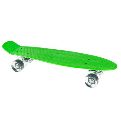 Smiki, placa skateboard tip fish cu roti LED, verde
