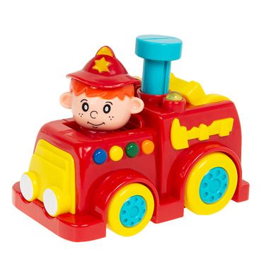 Smiki, Press & go, Masina de pompieri, vehicul, cu lumini si sunete