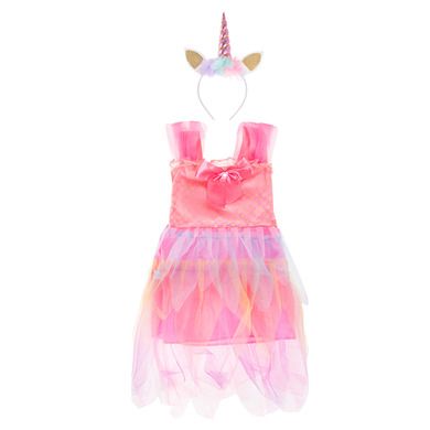 Smiki, Unicorn, rochita in culorile curcubeului cu bentita, costum pentru copii