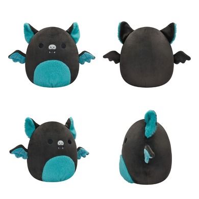 Squishmallows, Aldous Teal and Black Fruit Bat, jucarie de plus, 19 cm