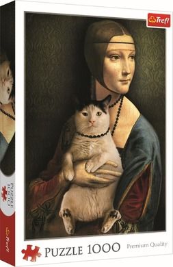 Trefl, Doamna cu o pisica, puzzle, 1000 piese