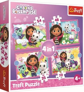Trefl, Gabby's Dollhouse, Gabby, puzzle 4in1, 207 piese