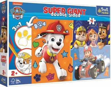 Trefl, Patrula Catelusilor, Super Giant, puzzle, 15 piese