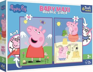 Trefl, Purcelusa Peppa, Baby Maxi, puzzle, 2-10 piese