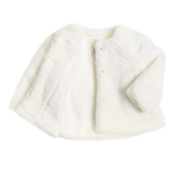 Cool Club, Set pentru fetite, geaca din blanita si rochie, culoare alb