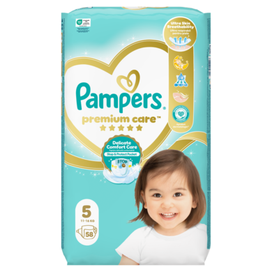 Pampers Premium Care, scutece marimea 5, 11-16 kg, 58 buc.