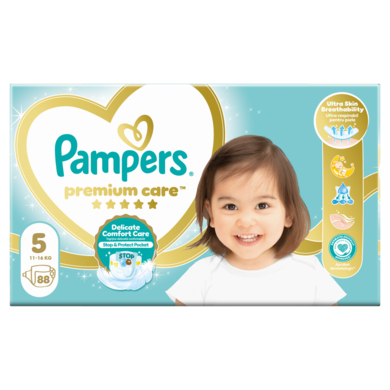 Pampers Premium Care, scutece marimea 5, 11-16 kg, 88 buc.