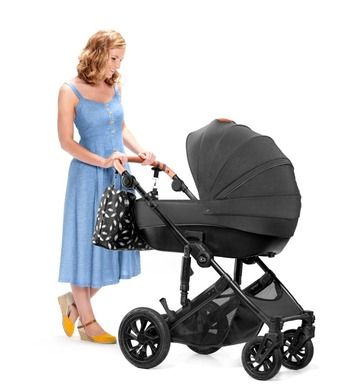 Kinderkraft, Prime, carucior multifunctional 2in1, negru + geanta Mommy Bag