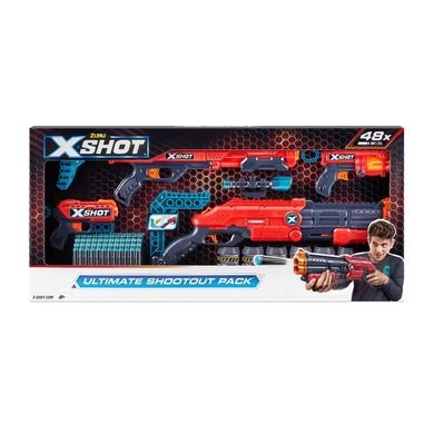 Zuru, X-Shot, Excel, Ultimate Shootout Pack, 4 blastere si 48 proiectile, set de joaca