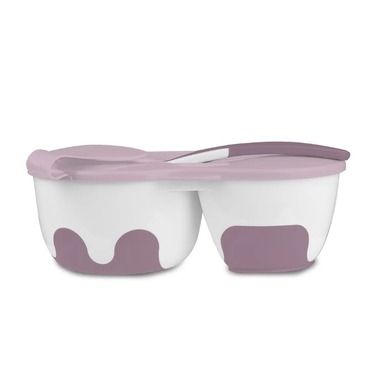 BabyOno, castron compartimentat cu lingurita, mov