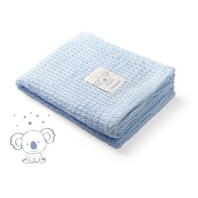 BabyOno, paturica tricotata din bambus, albastru, 75-100 cm