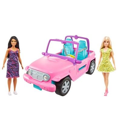 Barbie, Cabriolet, set de joaca cu 2 papusi