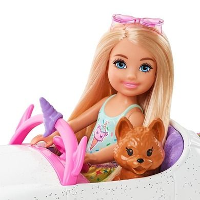 Barbie, Chelsea si machina, set cu papusa si accesorii