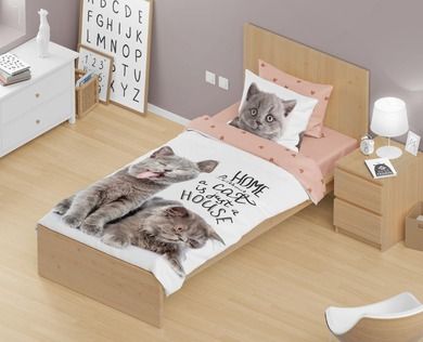 Best Friends, Pisici, set lenjerie de pat single, 160-200 cm