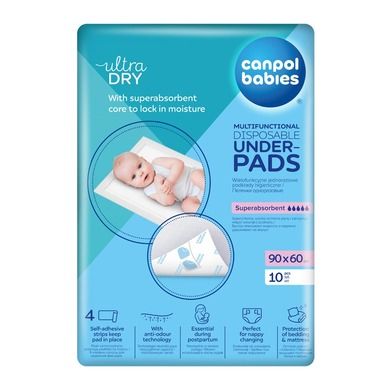 Canpol babies, cearceaf absorbant, 60-90 cm, 10 buc.