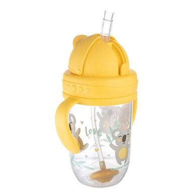 Canpol babies, Exotic Animals, canita anti-varsare cu pai, galben, 270 ml