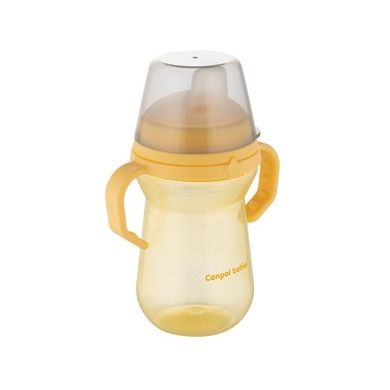 Canpol babies, FirstCup, canita anti-varsare cu duza din silicon, galben, 250 ml