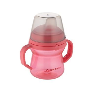 Canpol babies, FirstCup, canita anti-varsare cu duza din silicon, roz, 150 ml